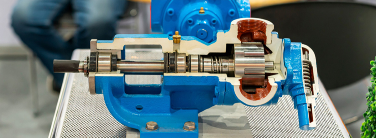 Cutaway view of a pump