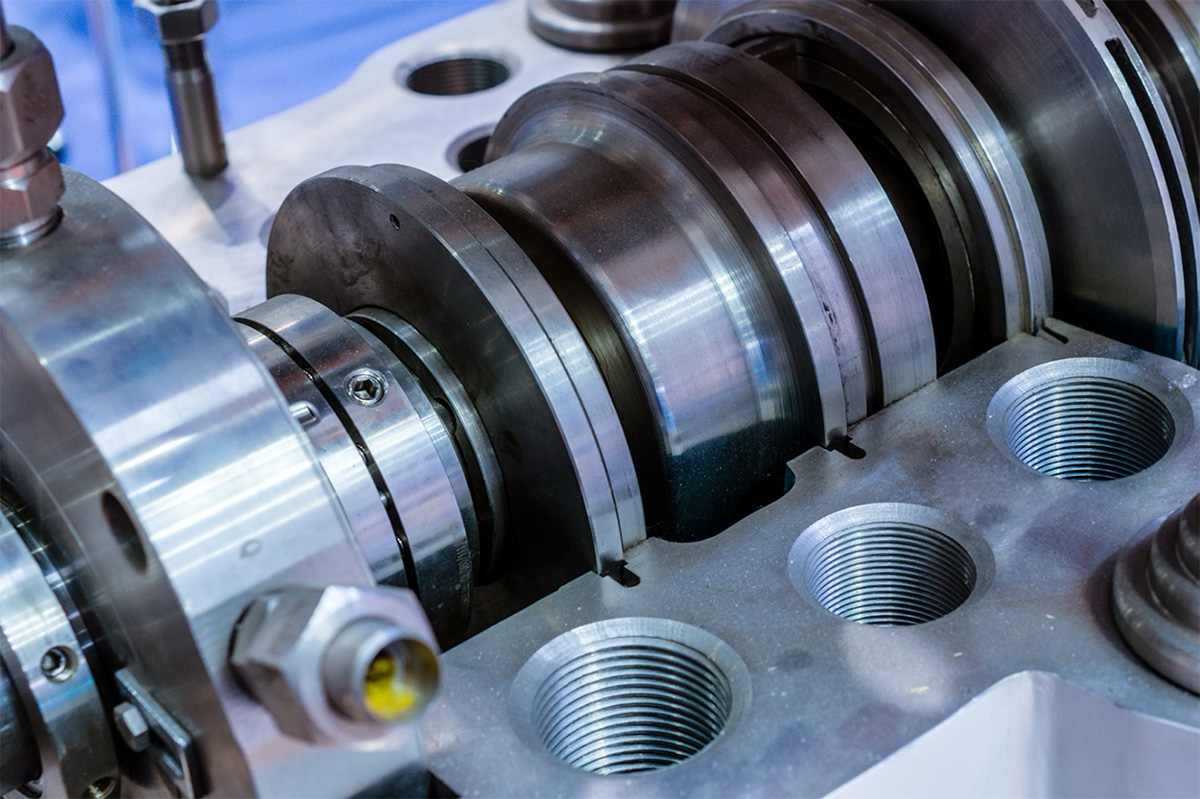 Interior view of a pump
