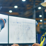 Engineer reviewing a centrifugal pump CAD model during the hydraulic design process